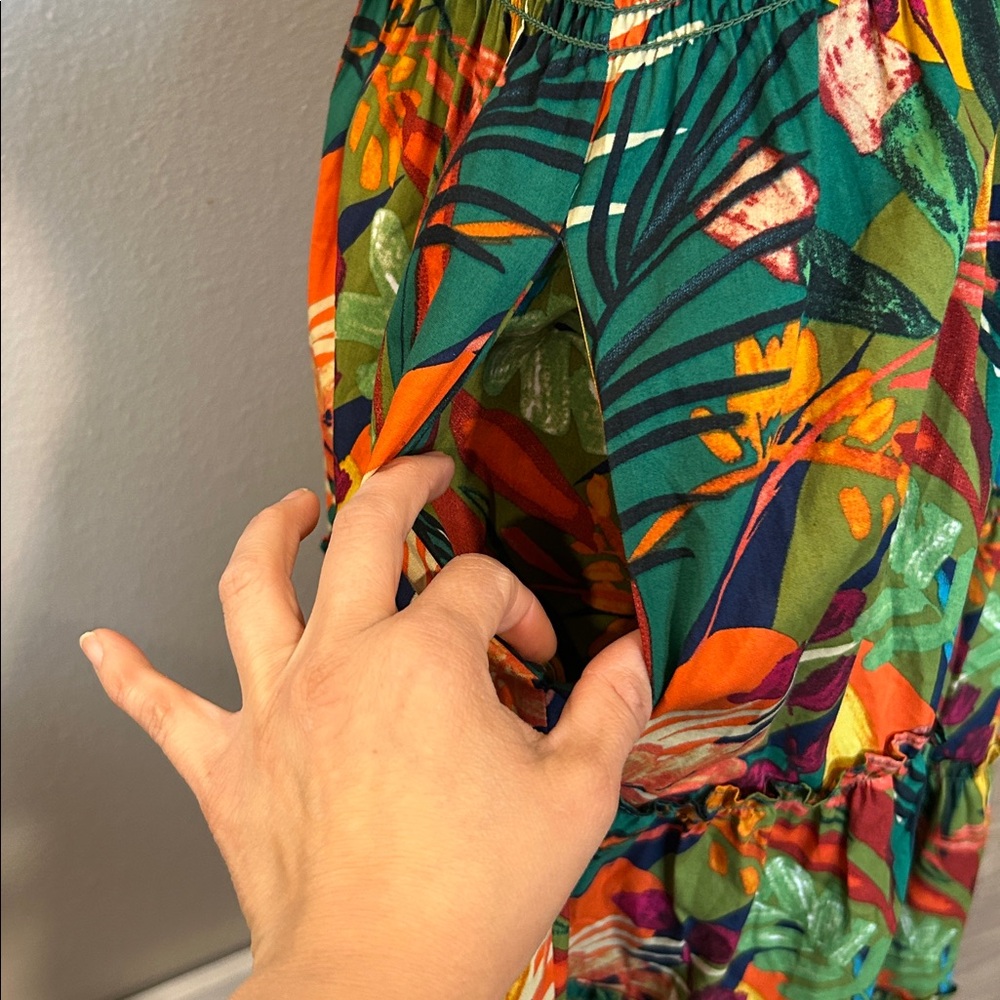 O.P.T Lazy Afternoon Tropical Print Midi Dress size Small Torpical Midi Dress - Picture 6 of 13